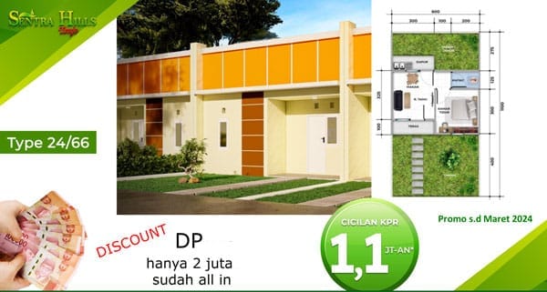 Penawaran khusus rumah subsidi untuk bulan Maret 2024 di Sentra hills tenjo