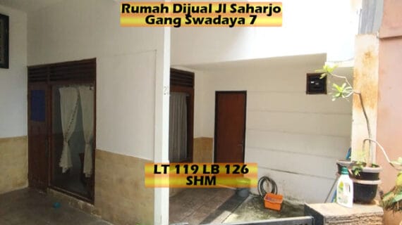 Jual Rumah Siap Huni di Jalan Saharjo Jakarta Selatan