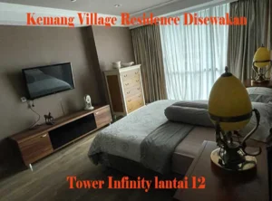 Kamar tidur utama full furnished di Sewa Apartemen Kemang Village Tower Infinity