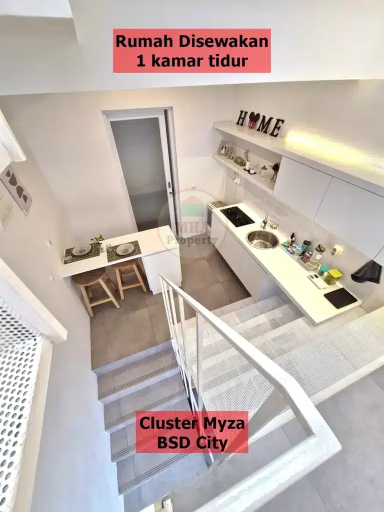 Desain dapur modern minimalis rumah disewakan di Cluster Myza BSD