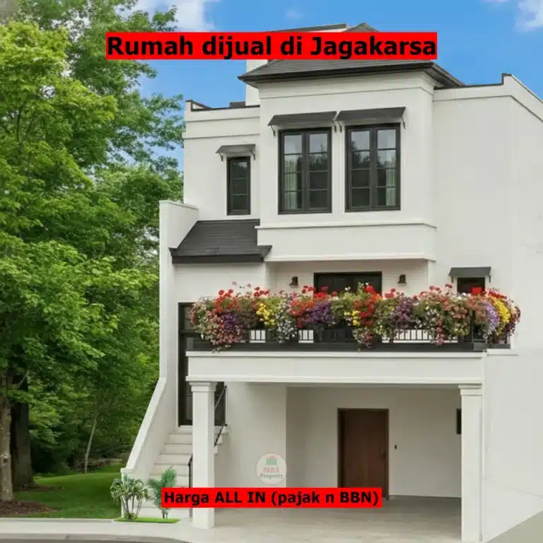 Rumah 3 lantai Puri Sangkarsa Type A Jagakarsa dengan balkon lantai 2