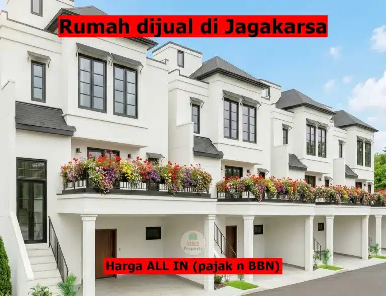 Deretan cluster eksklusif Puri Sangkarsa Jagakarsa tipe 4 kamar tidur dengan balkon luas
