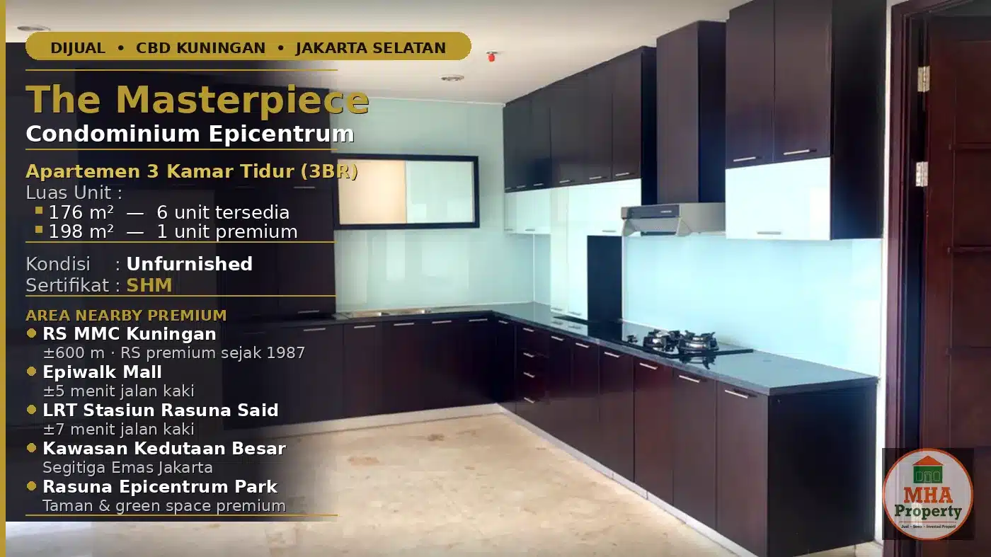 Dapur unit 3BR The Masterpiece Condominium Epicentrum Kuningan