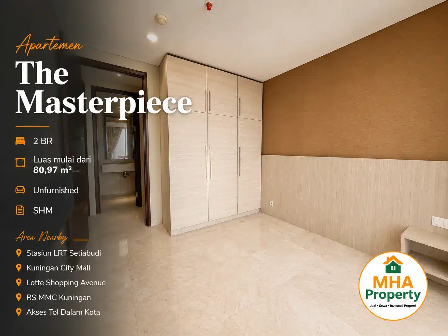 Master bedroom unit 3BR The Masterpiece Condominium Epicentrum Kuningan