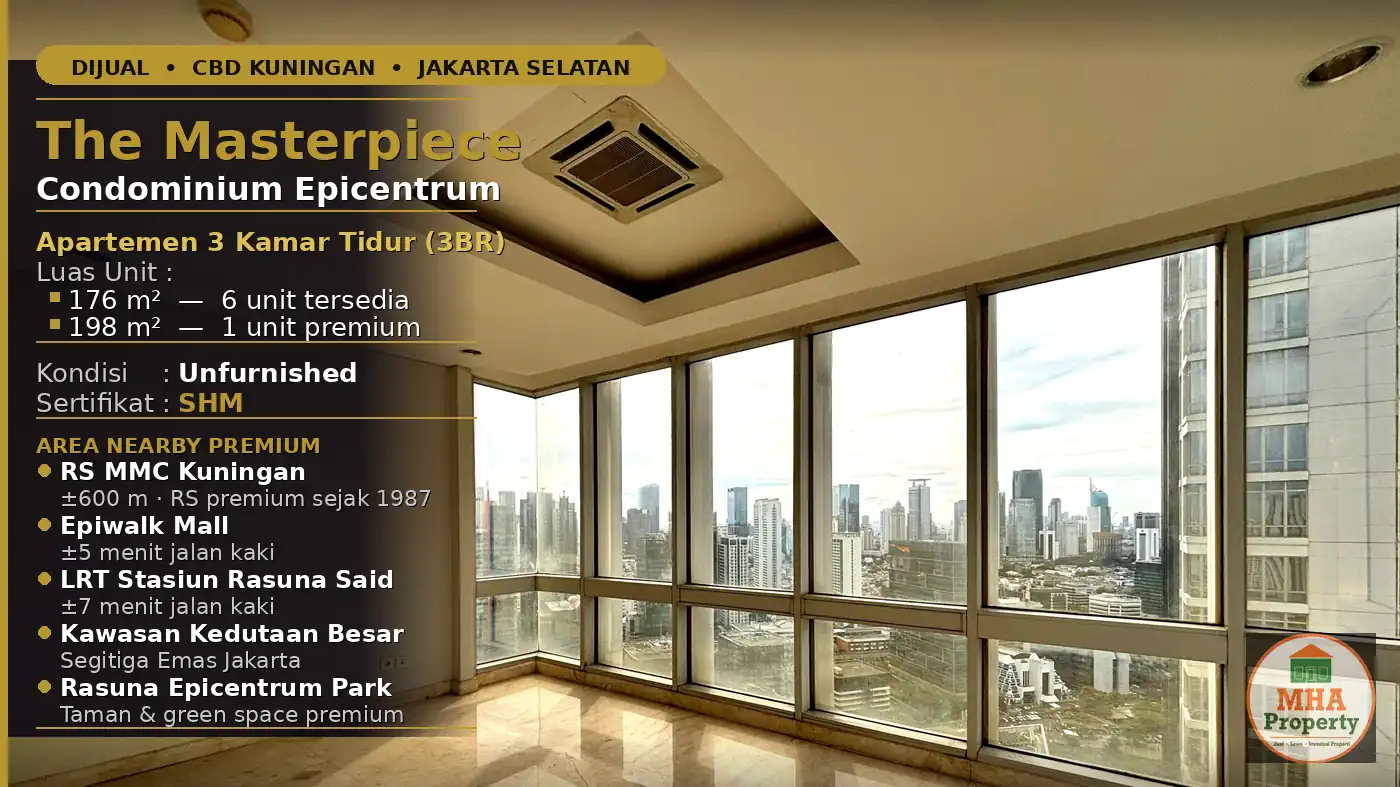 Master bedroom unit 3BR The Masterpiece Condominium Epicentrum Kuningan