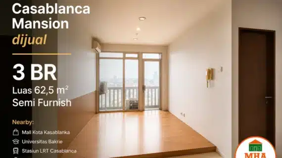 Jual Apartemen Casablanca Mansion 3 BR Strategis Jakarta Selatan
