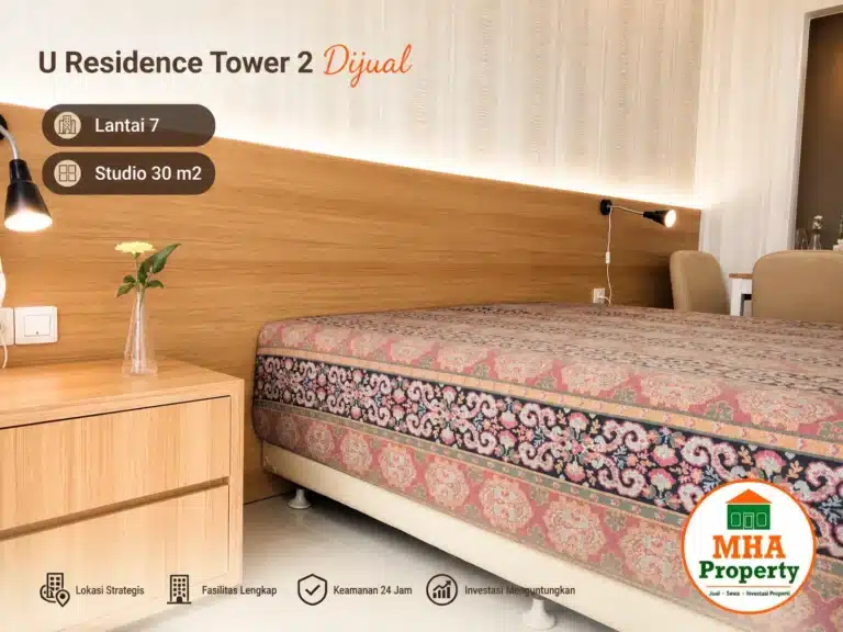 ranjang spring bed memberikan kenyamanan untuk anda istirahat di apartemen u residence tower 2 tipe studio