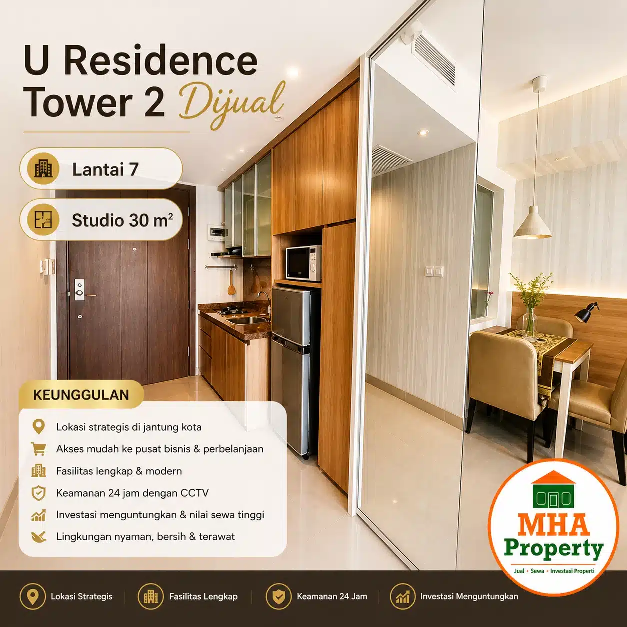 U Residence Tower 2 Studio 30m2