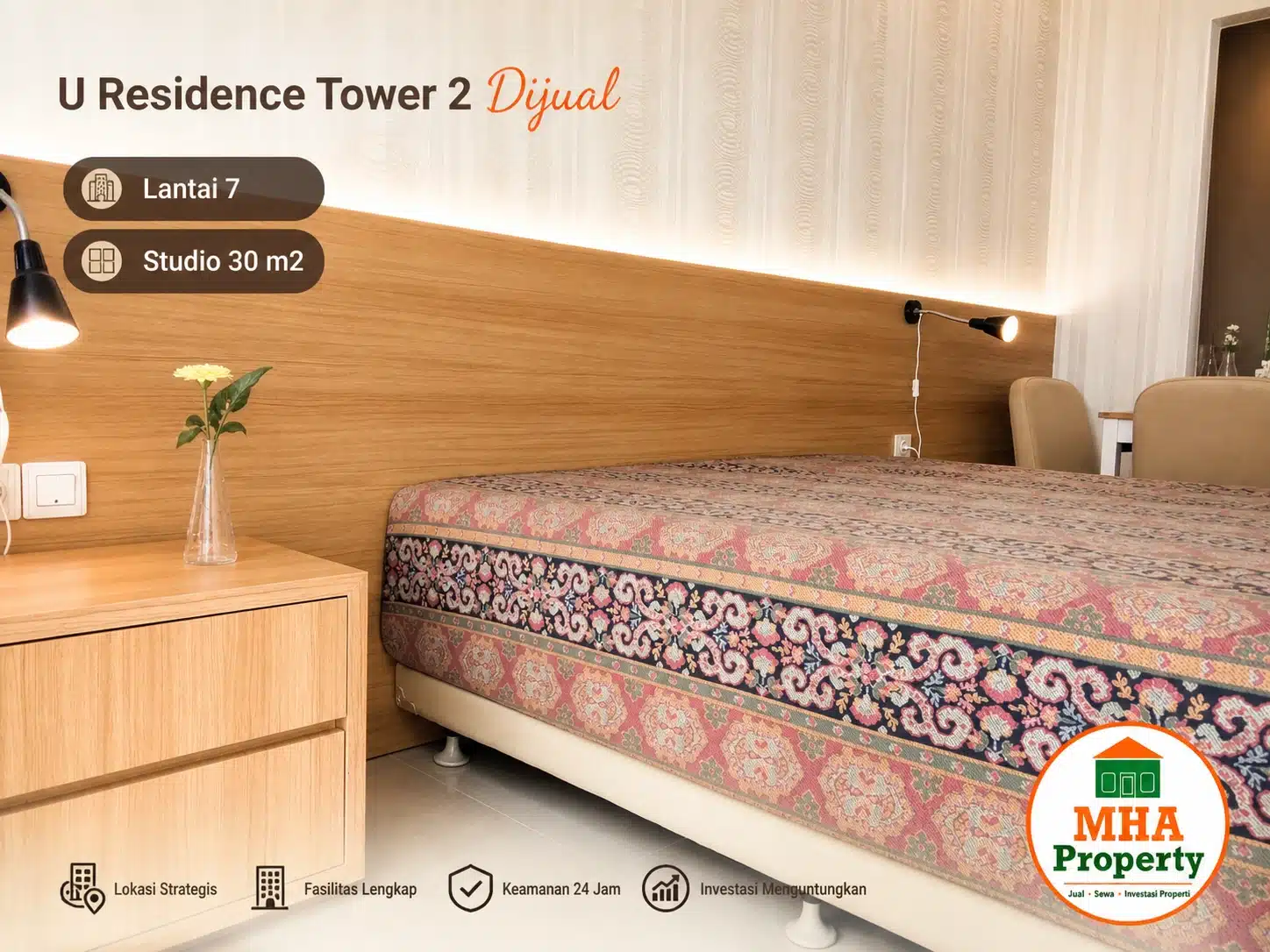 apartemen studio karawaci - u residence tower 2 lippo village terbaik