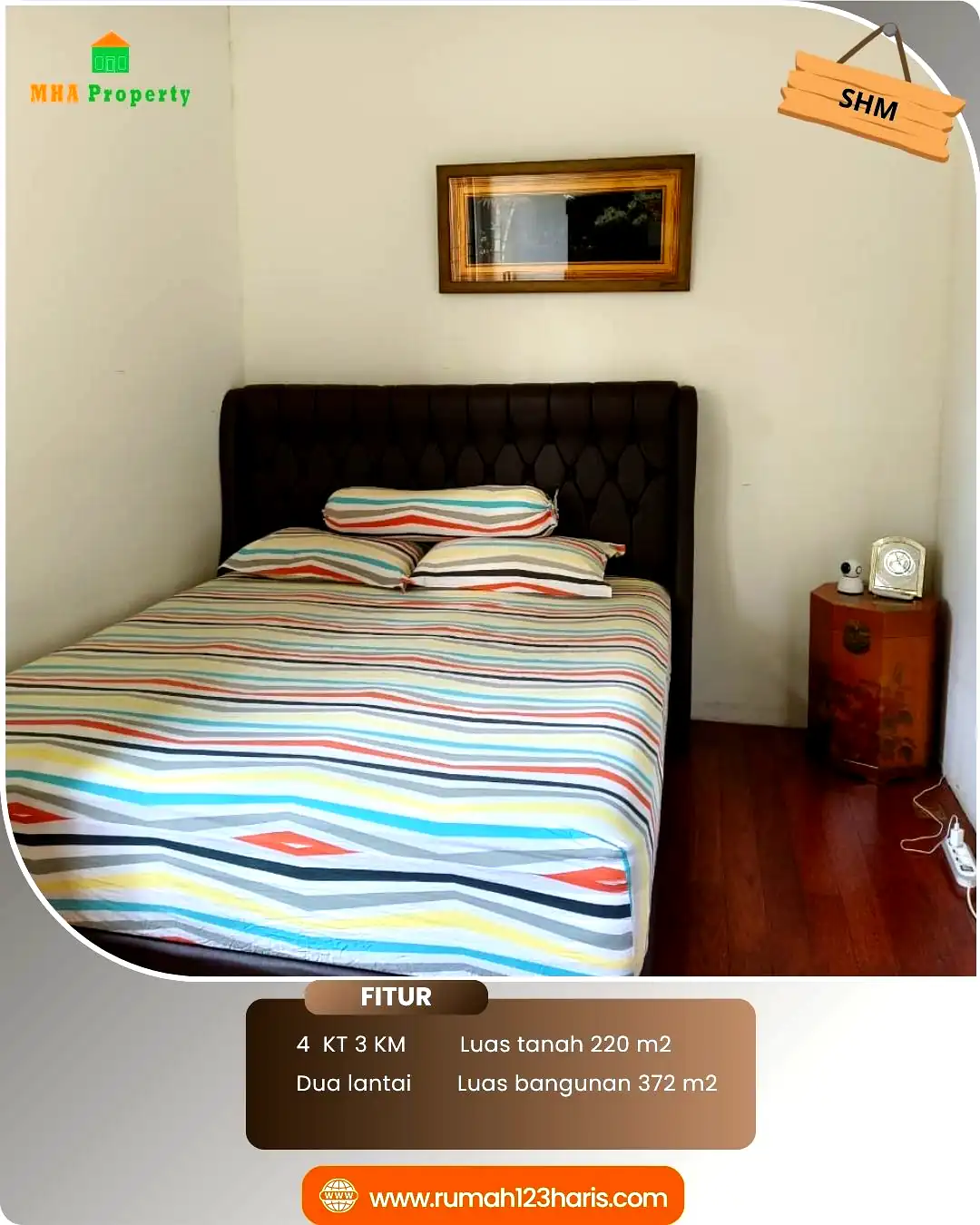 Kamar tidur rumah 2 lantai Le Palais Residence Pondok Labu Cilandak