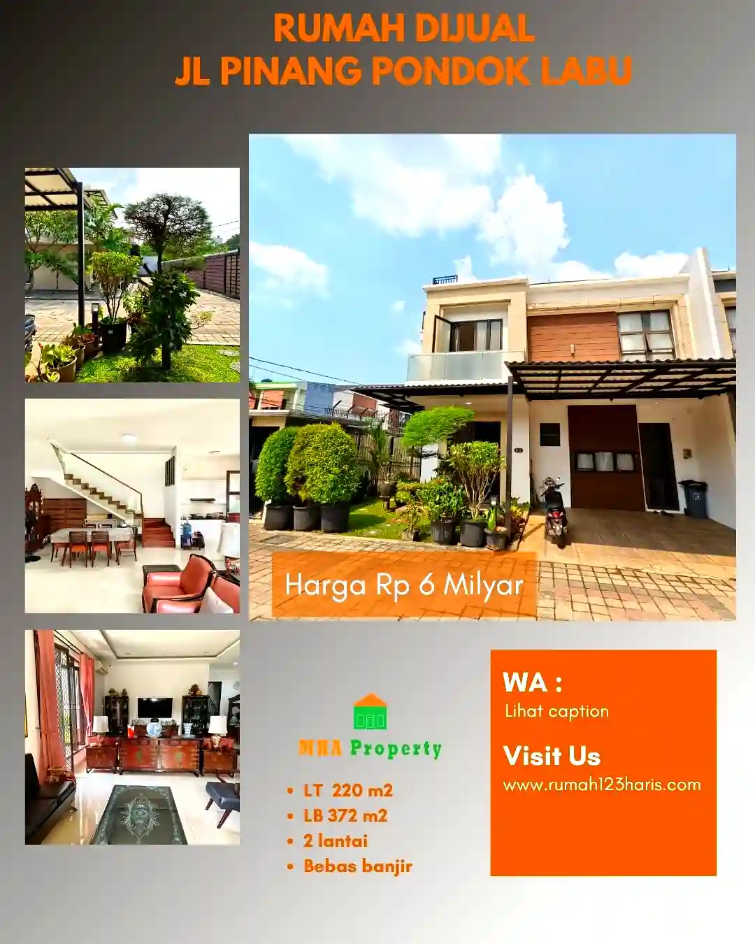 Rumah dijual 2 lantai di Pondok Labu Cilandak Jakarta Selatan