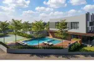 Rumah dua lantai Cisauk Serpong Lakeville dengan fasilitas club house dan kolam renang