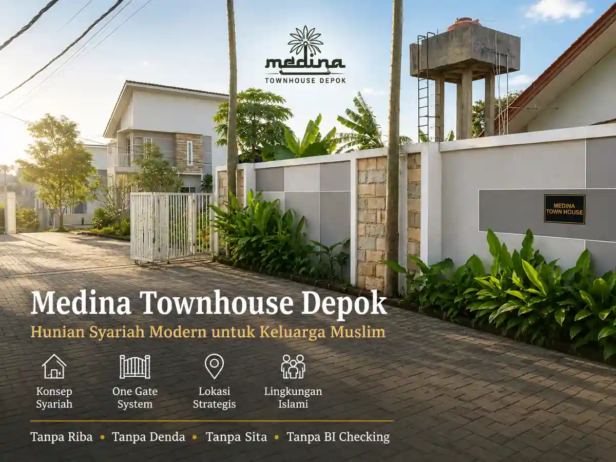 Gerbang masuk kawasan Medina Townhouse Depok