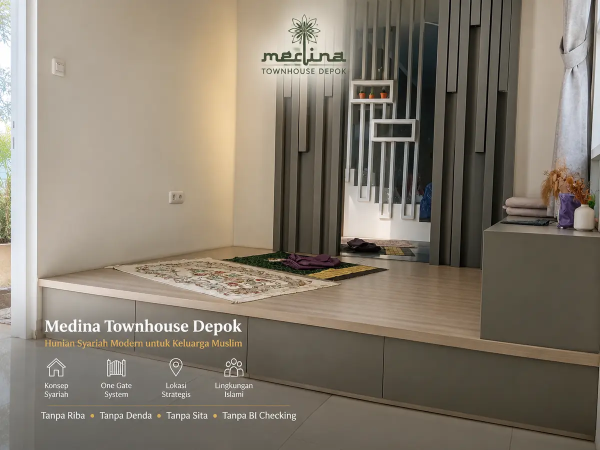 Ruang musholla di dalam rumah Medina Townhouse Depok