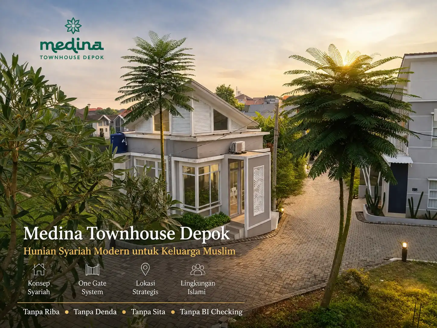 View balkon rumah syariah Medina Townhouse Depok