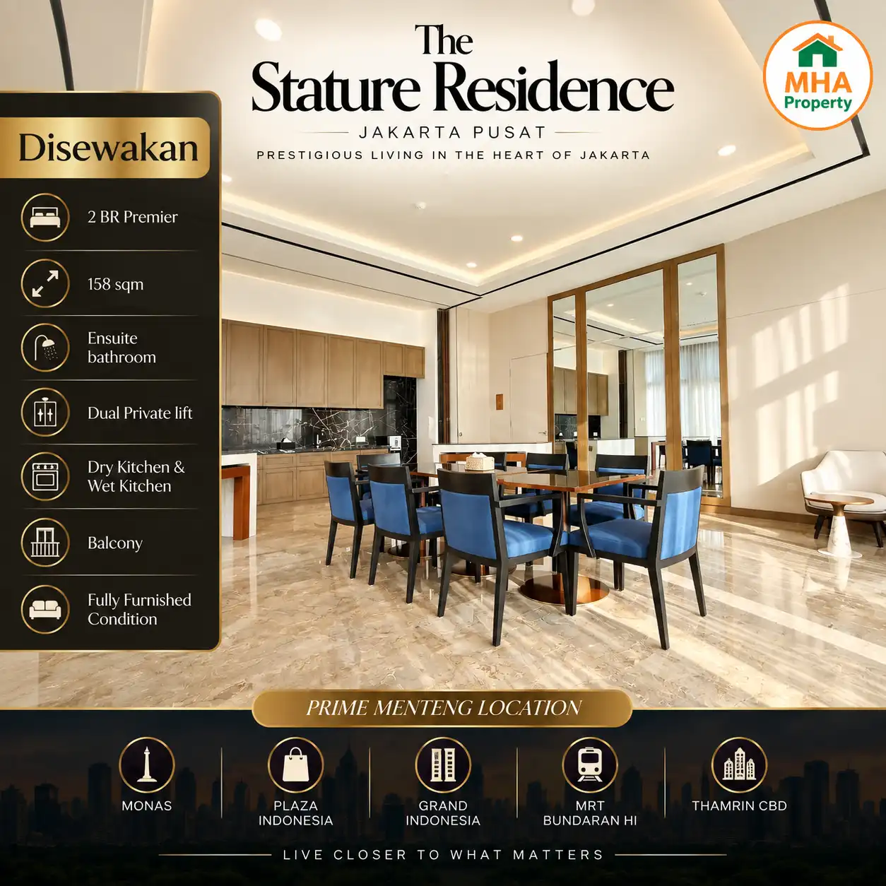 Meeting room untuk penghuni apartemen The Stature Residence