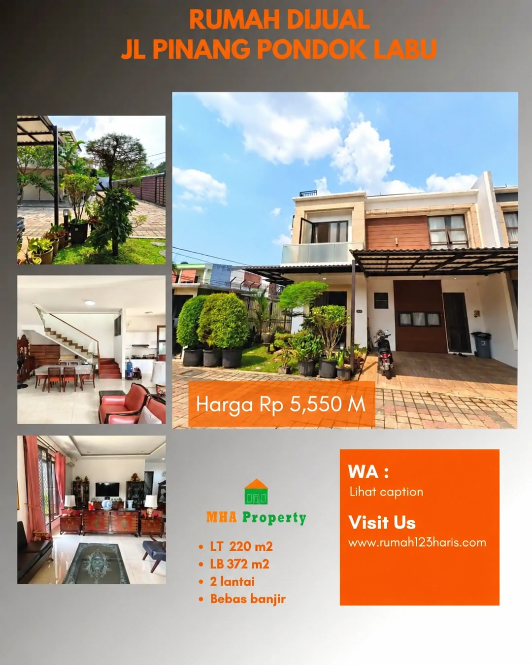 Rumah dijual 2 lantai di Pondok Labu Cilandak Jakarta Selatan