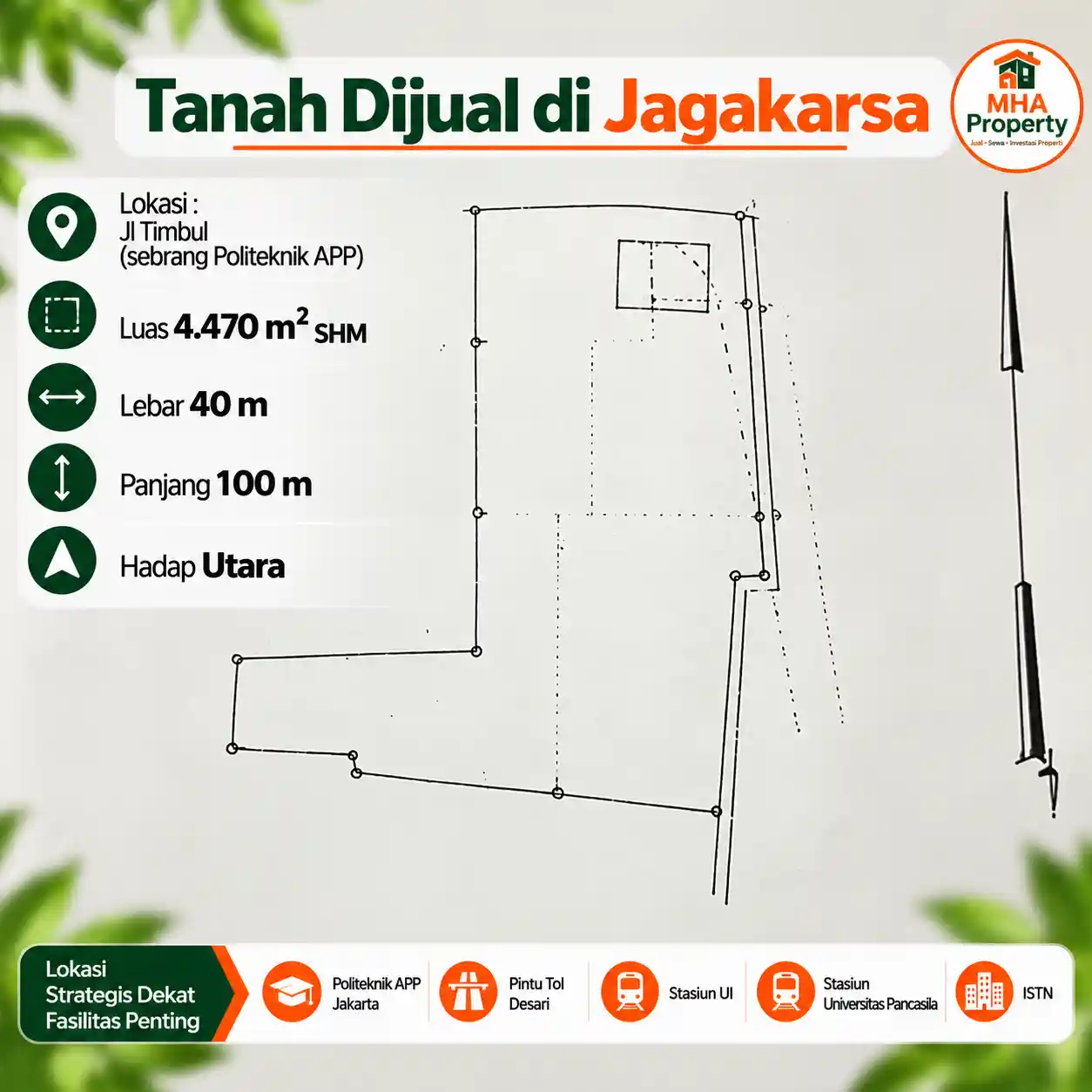 Bentuk dan lebar muka bidang sebagai faktor penentu harga tanah Jagakarsa