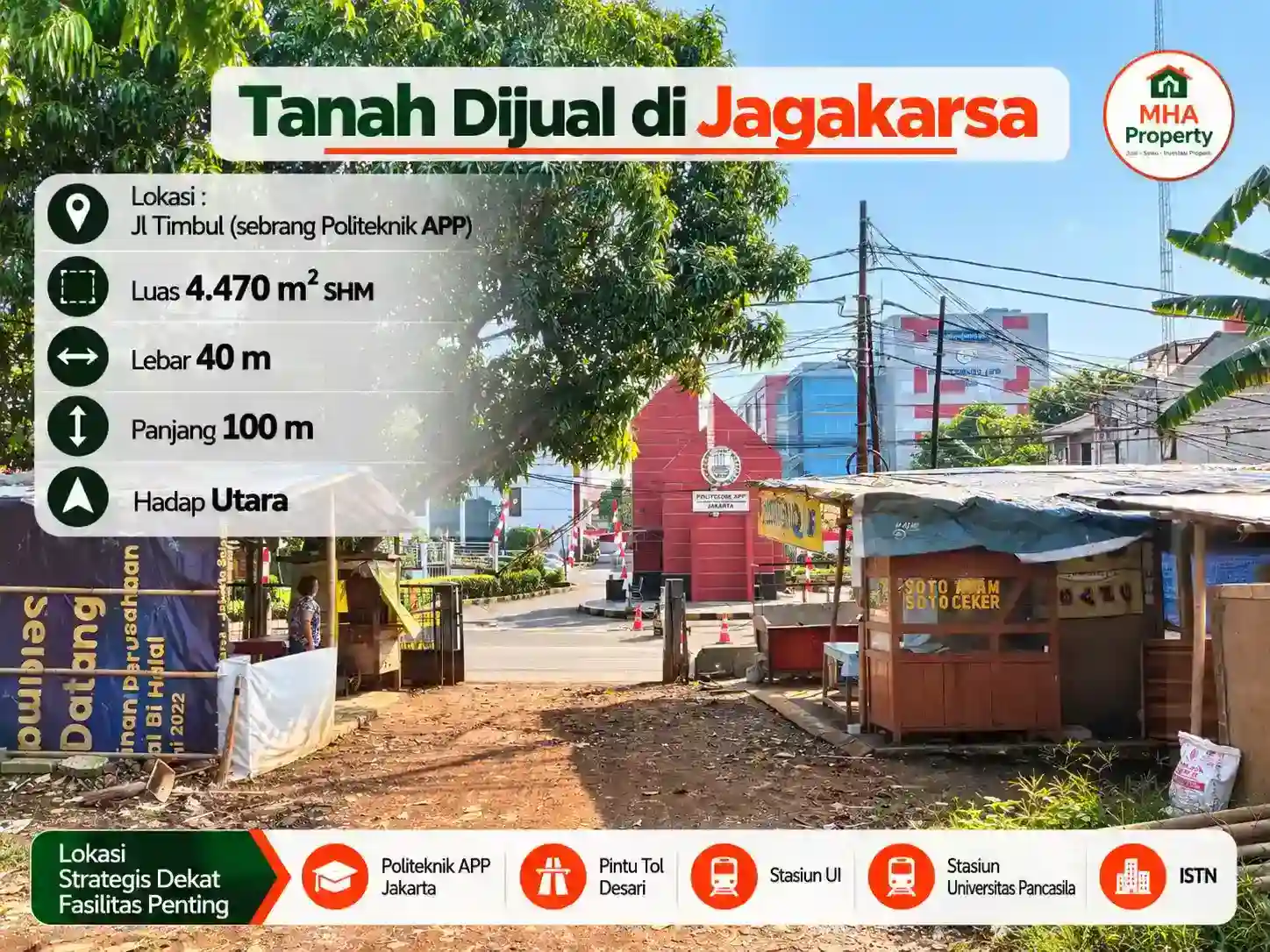 Area di balik gerbang tanah dijual di Jagakarsa Jakarta Selatan