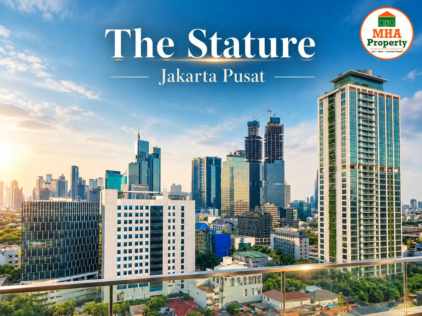 Pemandangan skyline Jakarta Pusat ke arah Thamrin dari The Stature Residence Kebon Sirih
