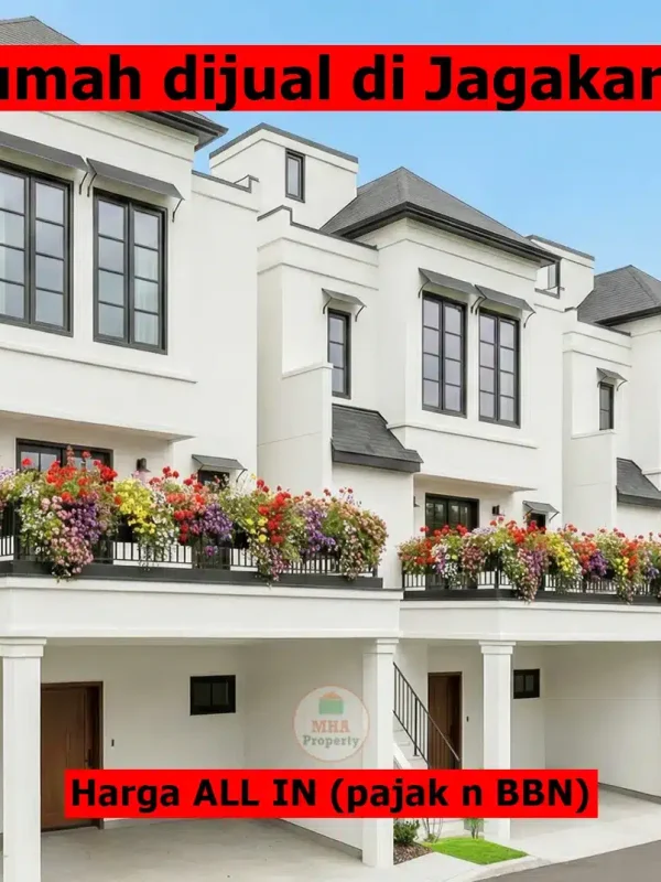 Deretan cluster eksklusif Puri Sangkarsa Jagakarsa tipe 4 kamar tidur dengan balkon luas