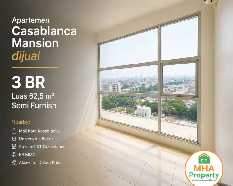 kamar kedua dari apartemen casablanca mansion yang dijual