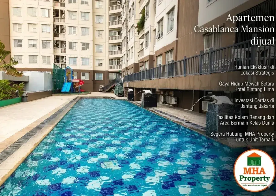 kolam renan sebagai salah satu fasilitas bagi penghuni Partemen Casablanca Mansion