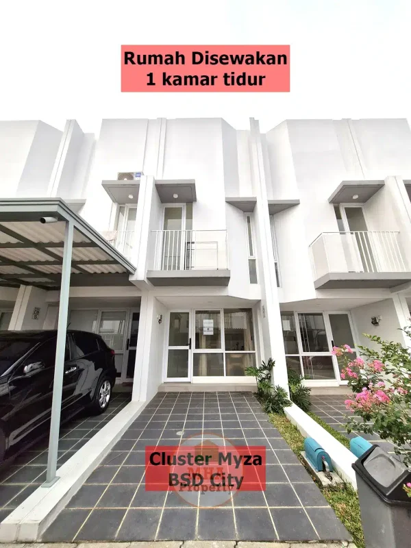 tampak muka rumah split level Myza BSD City